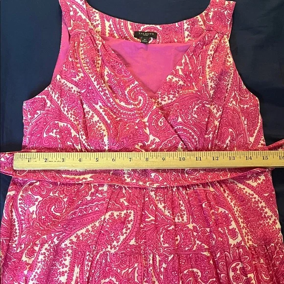 100% Cotton Talbots Petites size 8 petite Pink Paisley Maxi Dress natural fibers